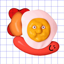 Breakfast Foods With Face Art GIF