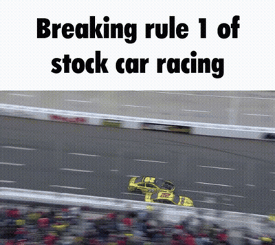 Breaking Rule 1 Of Stock Car Racing Is Displayed On A Race Track GIF