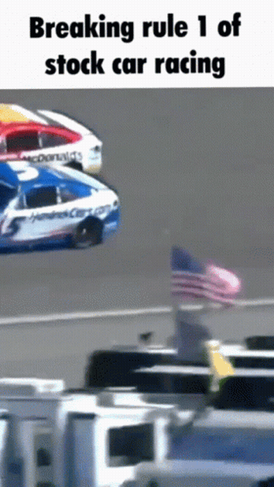 Breaking Rule 1 Of Stock Car Racing On Race Track GIF