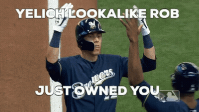 Brewers Baseball Player High Fiving Another GIF