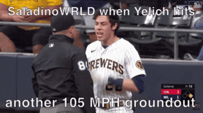 Brewers Baseball Player Talking To Referee GIF