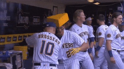 Brewers Baseball Players In Dugout GIF