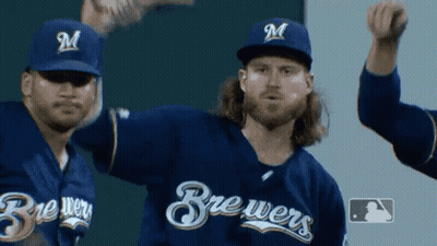 Brewers Baseball Players With Arms In Air GIF
