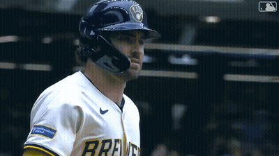 Brewers Player In Helmet Looking Left GIF