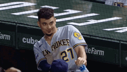 Brewers Willy Adames Lean Back GIF