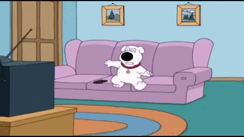 Brian From Family Guy Sitting On Couch GIF