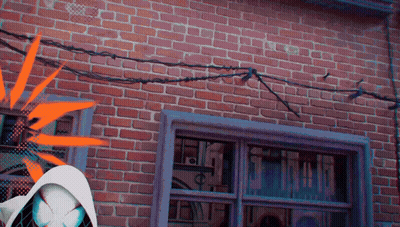 Brick Building With Window And Barbed Wire GIF
