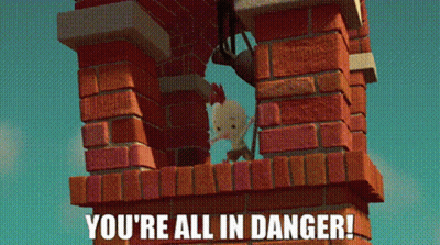 Brick Chimney Cartoon Says You're All In Danger GIF