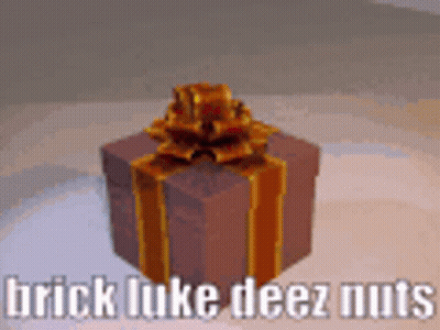Brick Luke Deez Nuts Gift Box With Bow GIF