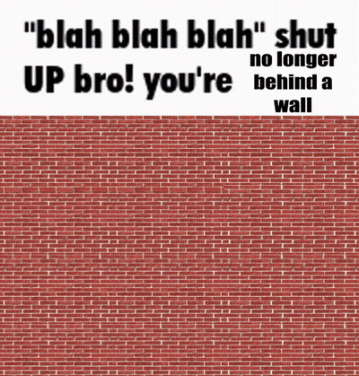 Brick Wall Saying Blah Blah Blah GIF