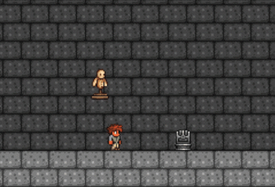 Brick Wall Statue Boy Video Game 218 GIF