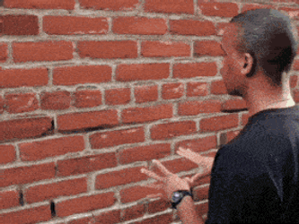 Brick Wall Talking To Wall GIF