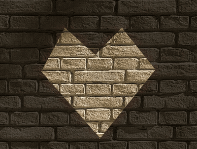 Brick Wall With Heart In Middle GIF