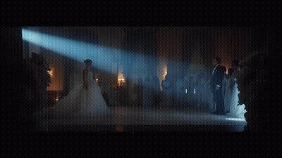 Bride And Groom Dancing In Ballroom GIF