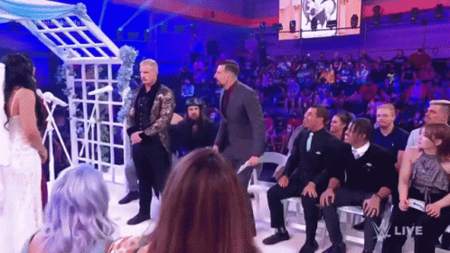 Bride And Groom Getting Married At Wrestling Show GIF