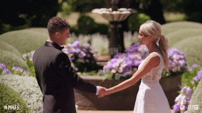 Bride And Groom Holding Hands By Fountain #MAFS GIF
