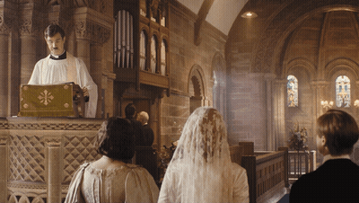 Bride And Groom In Church With Priest GIF