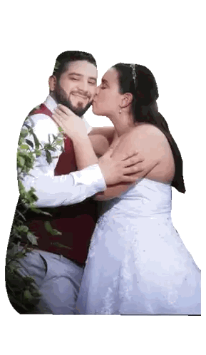 Bride And Groom Kissing Sticker