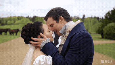 Bride And Groom Kissing Netflix GIF