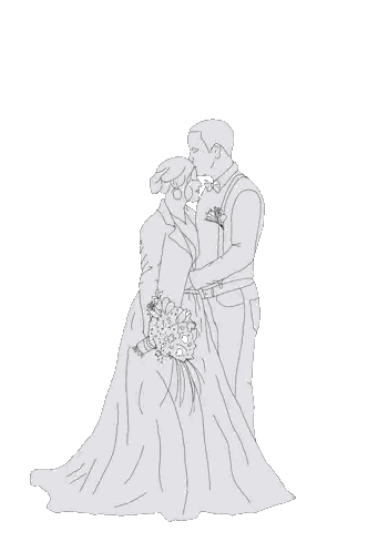 Bride And Groom Kissing Wedding Sticker
