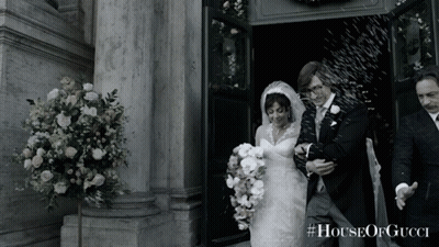 Bride And Groom Leaving Church #HouseOfGucci GIF