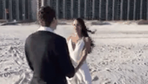 Bride And Groom On Couch Saying May Allah Bless The Two Of You GIF