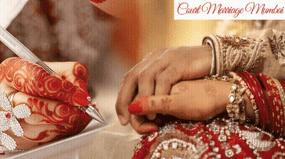 Bride And Groom Signing Document Court Marriage Mumbai GIF