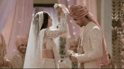 Bride And Groom Standing Together GIF