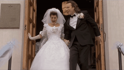 Bride And Groom Walking Out Of Church GIF