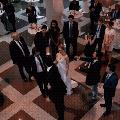 Bride And Groom With Guests GIF