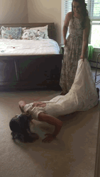 Bride Doing Push-Ups GIF