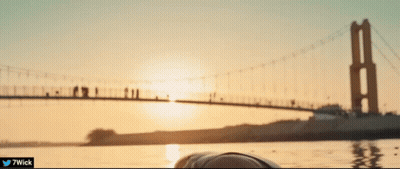 Bridge At Sunset With Twitter Username 7Wick GIF