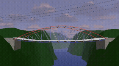 Bridge Over River With Mountains GIF