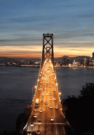 Bridge Over Water With Cars GIF