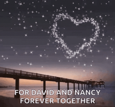 Bridge Over Water With Heart Made Of Stars GIF