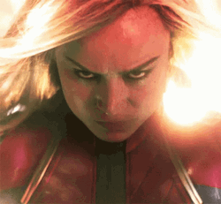 Brie Larson Captain Marvel Laser Eyes GIF
