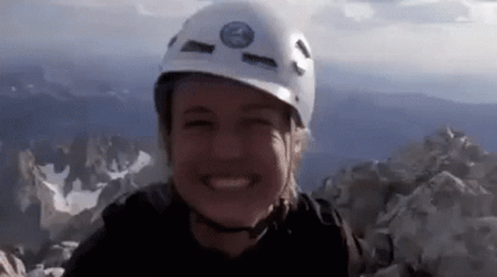 Brie Larson Happy Giddy Mountain Trip GIF