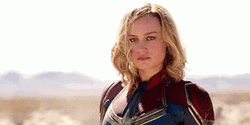 Brie Larson Serious Look Captain Marvel GIF