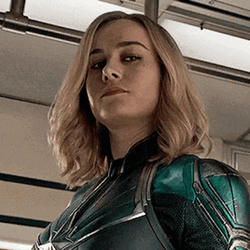 Brie Larson Smirk Captain Marvel GIF