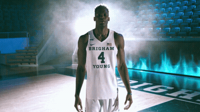 Brigham Young Basketball Player On Court GIF