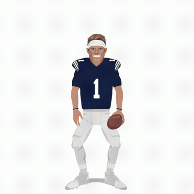 Brigham Young Cougars Zach Wilson Holding Football GIF