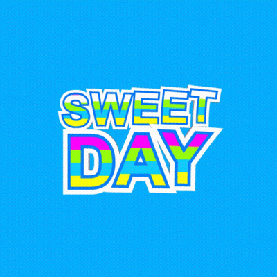 Bright Blue Background Saying Sweet Day GIF