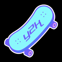 Bright Minimalist Y2k Skateboard GIF