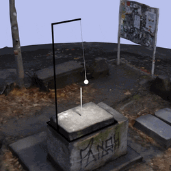 Bright Pendulum Swaying From A Pole GIF