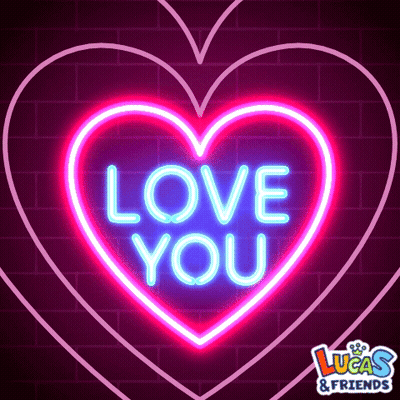 Bright Pink Neon Sign Saying Love On Brick Wall GIF