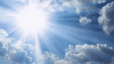 Bright Sun Through Clouds Blue Sky GIF