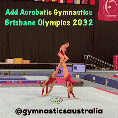 Brisbane Olympics 2022 Acrobatics Poster GIF