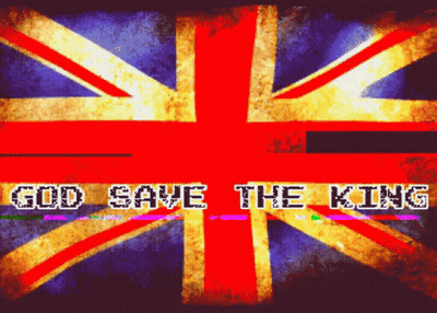 British Flag Saying God Save The King GIF