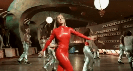 Britney Spears Dancing In Red Leather Suit GIF