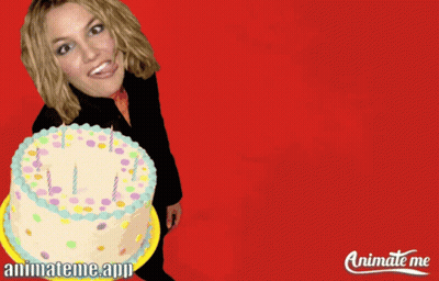 Britney Spears Holding Birthday Cake GIF